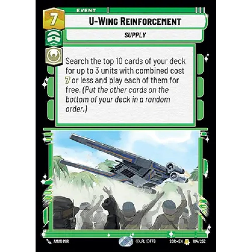 U-Wing Reinforcement, 104, R, Star Wars Unlimited, Sparks Of Rebellion
