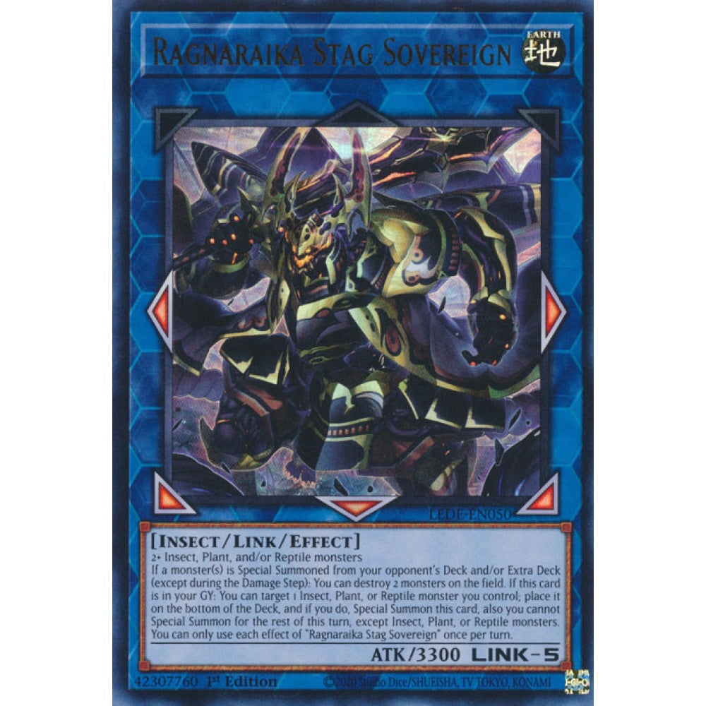 Ragnaraika Stag Sovereign LEDE-EN050 Ultra Ultra Rare Yu-Gi-Oh Legacy of Destruction in Art
