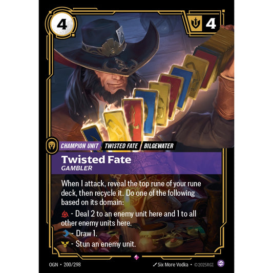 Twisted Fate, Gambler OGN-200/298 Riftbound Card Game Origins Rare
