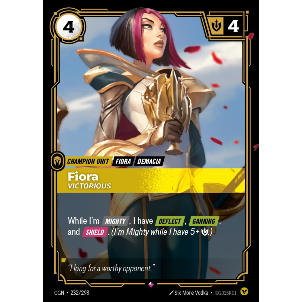Fiora, Victorious OGN-232/298 Riftbound Card Game Origins Rare
