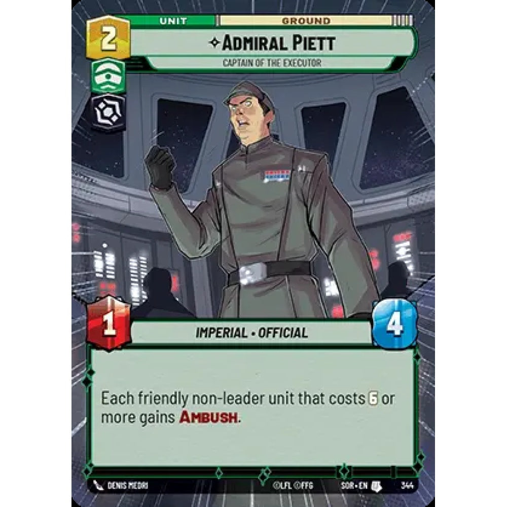 Admiral Piett, 344, U, Star Wars Unlimited, Sparks Of Rebellion