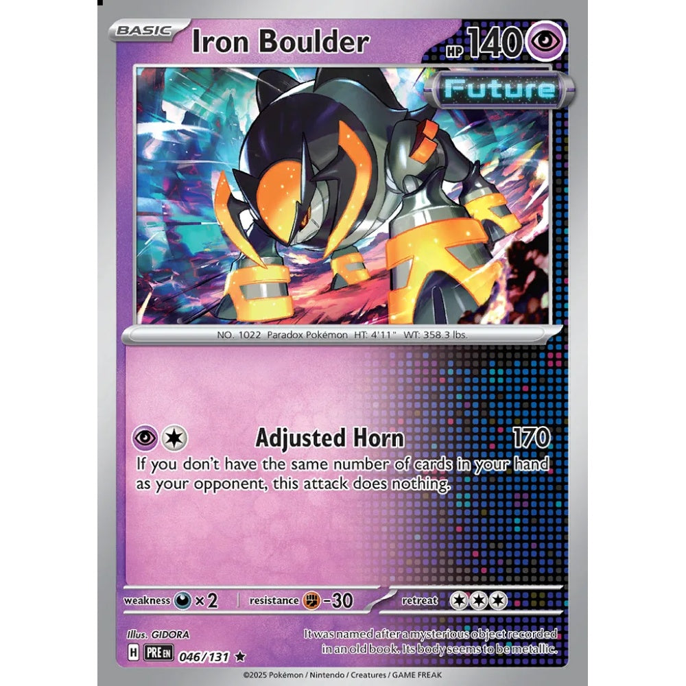 Iron Boulder Rare 046/131 Pokemon Card Game Prismatic Evolutions