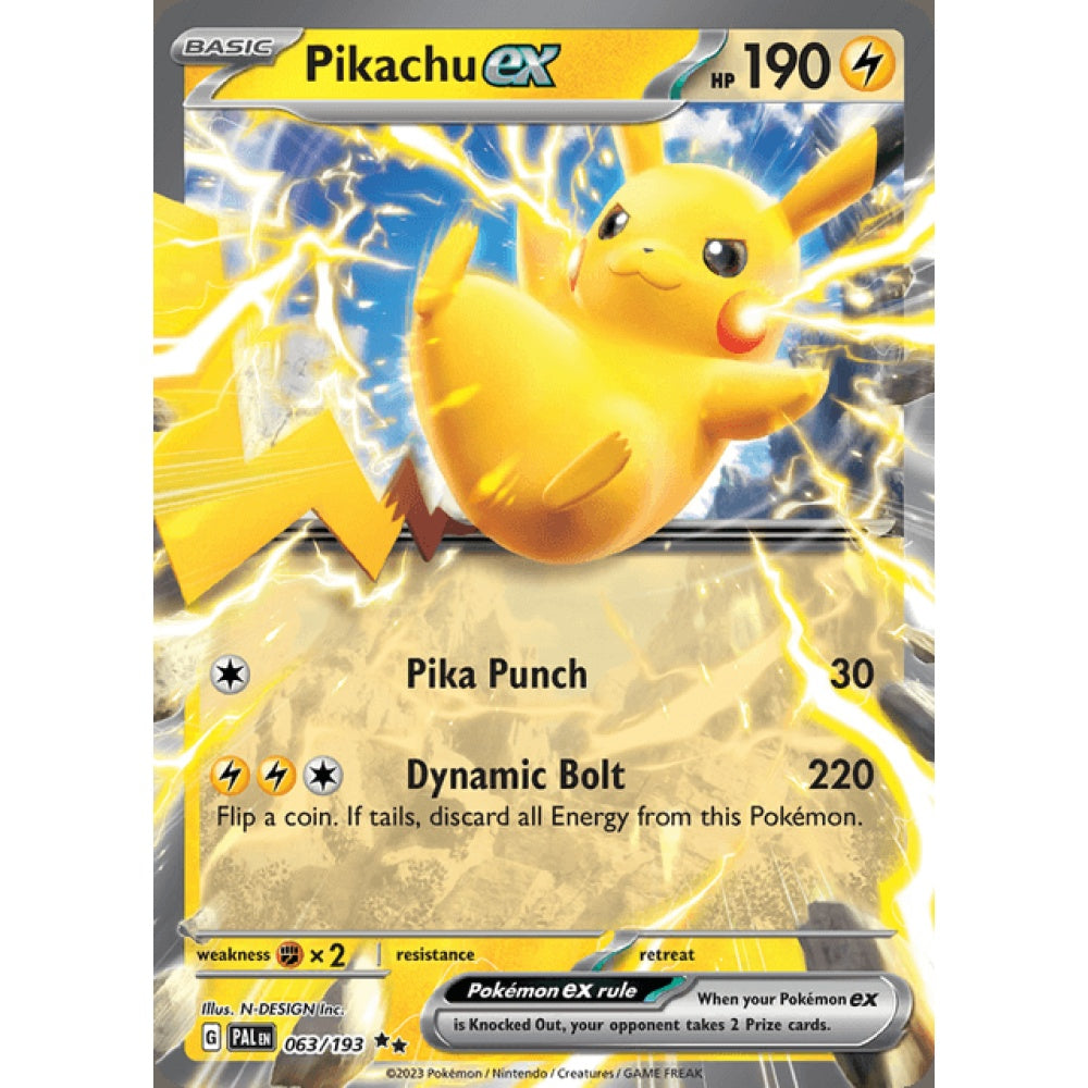 Pikachu ex Double Rare 063/193 Pokemon Card Game Paldea Evolved