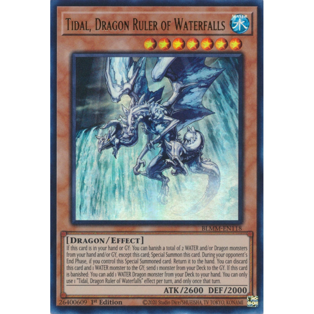 Tidal, Dragon Ruler of Waterfalls RA03-EN009 Super Super Rare Yu-Gi-Oh Quarter Century Bonanza in Art