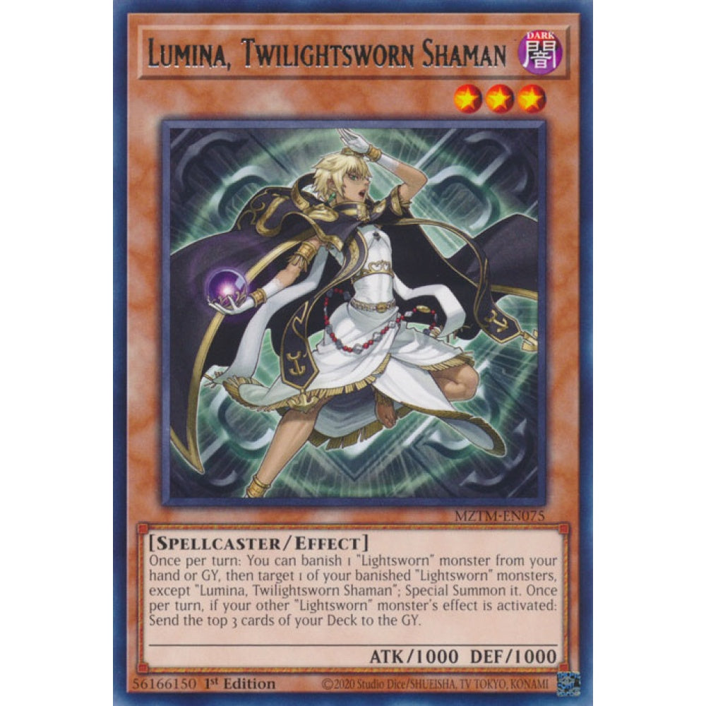 Lumina, Twilightsworn Shaman MZTM-EN075 Rare Rare Yu-Gi-Oh Maze of the Master in Art