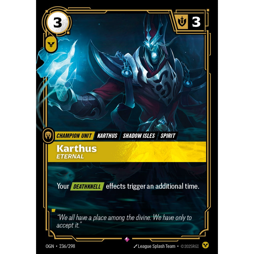 Karthus, Eternal OGN-236/298 Riftbound Card Game Origins Rare