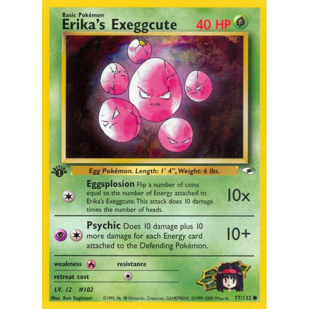 Erika's Exeggcute Common 77/132 Pokemon Card Game Gym Heroes