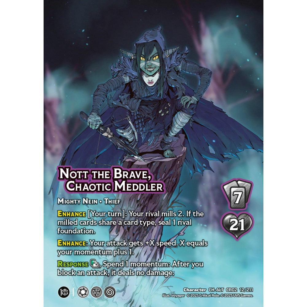 Nott the Brave, Chaotic Meddler, 12/211, CR02, Universus, Critical Role: Heroes Of Exandria, Character, CH-ALT