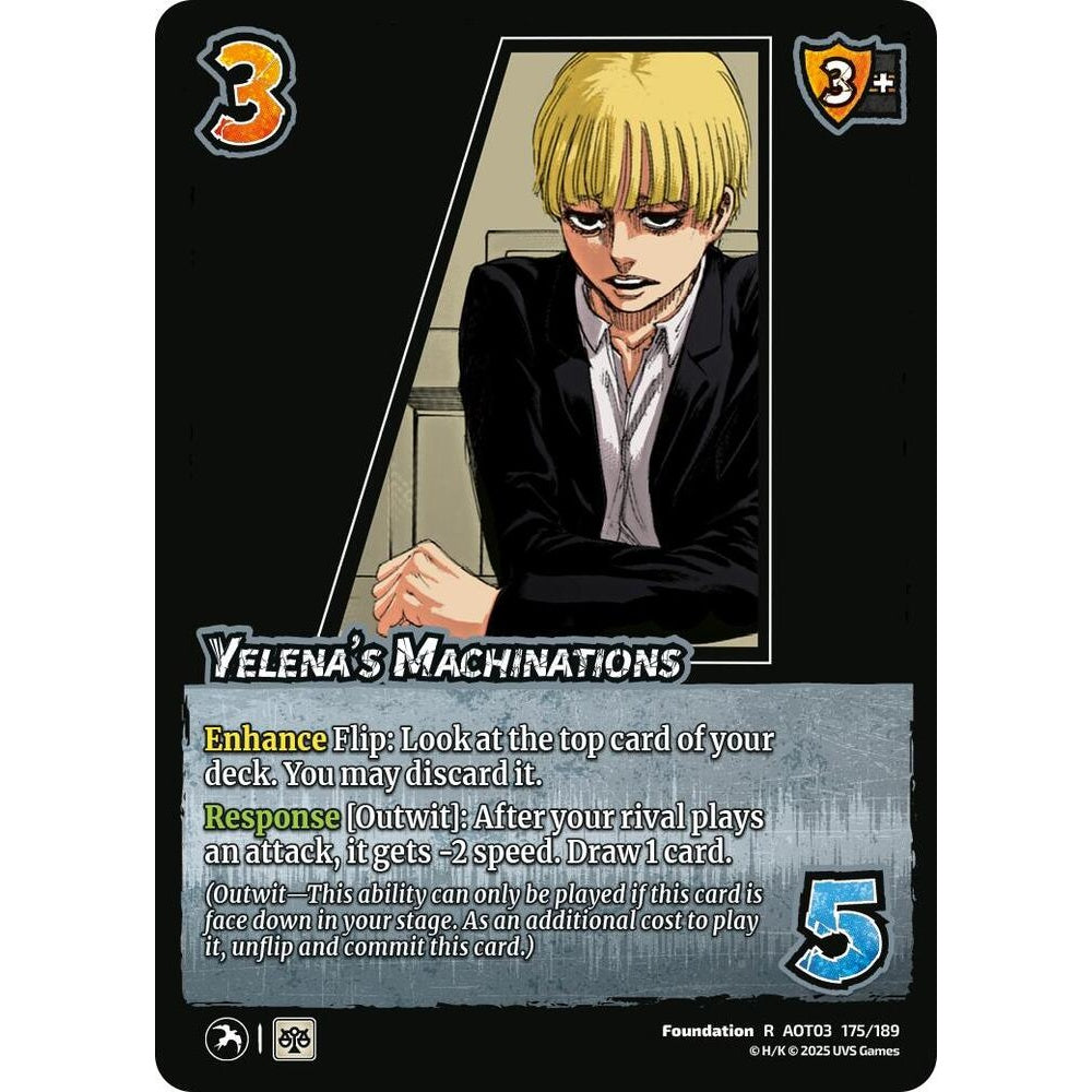 Yelena's Machinations 175/189 AOT03 Universus Attack on Titan: Apocalypse Foundation R