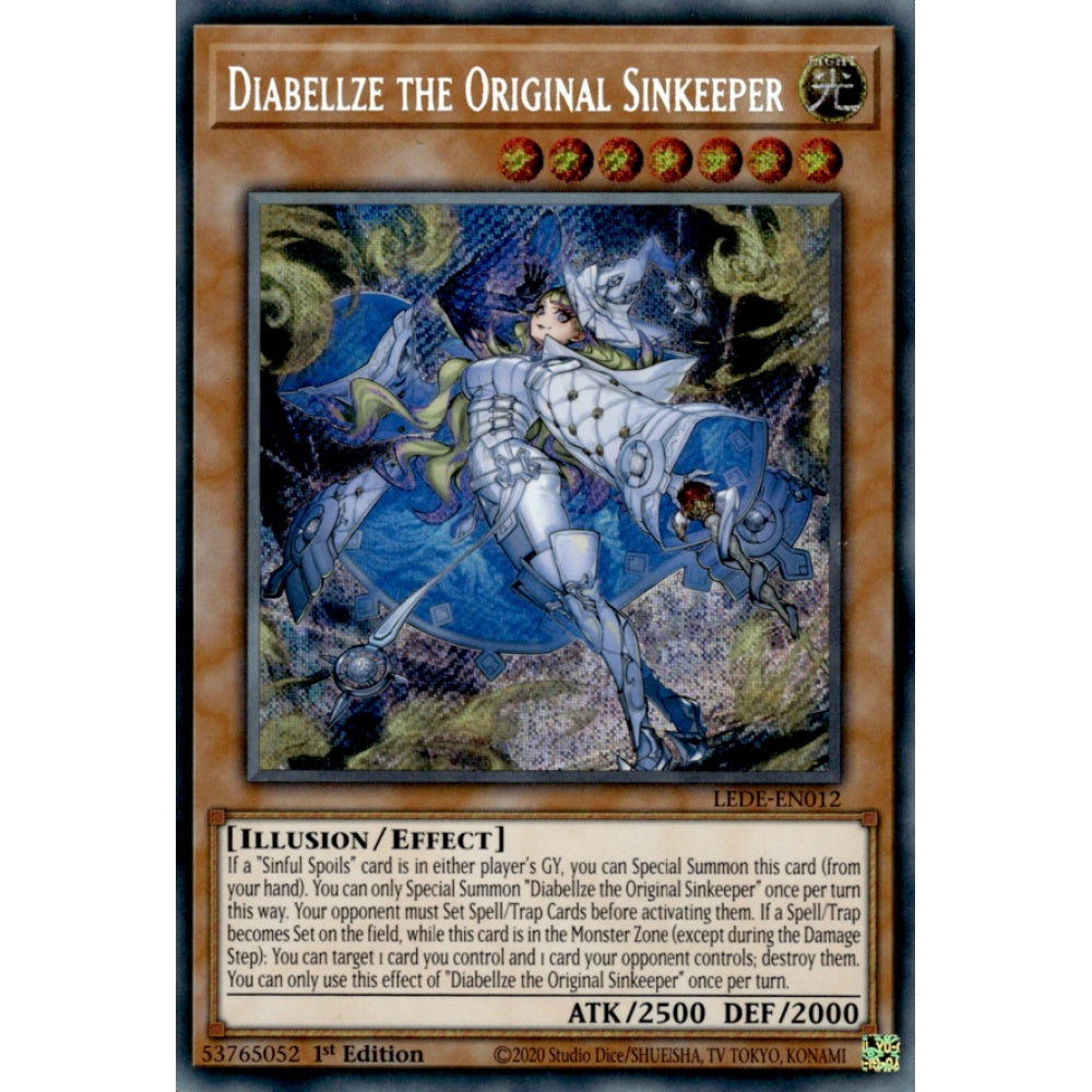 Diabellze the Original Sinkeeper LEDE-EN012 Secret Secret Rare Yu-Gi-Oh Legacy of Destruction in Art