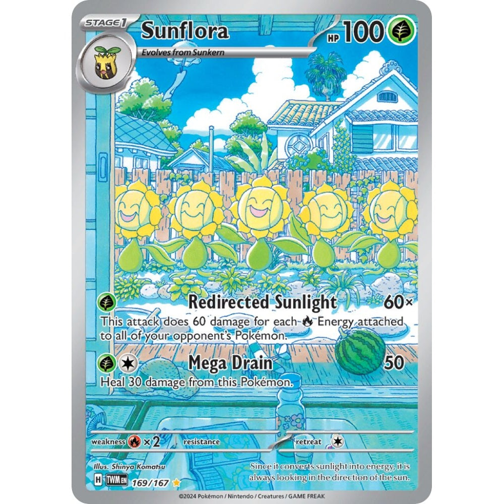 Sunflora Illustration Rare 169/167 Pokemon Card Game Twilight Masquerade