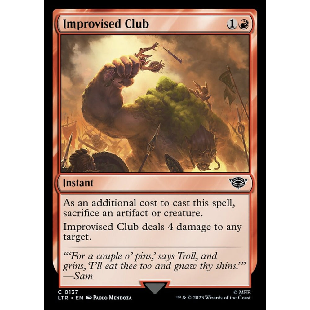 Improvised Club, common, 137, Magic the Gathering, The Lord of the Rings: Tales of Middle-earth