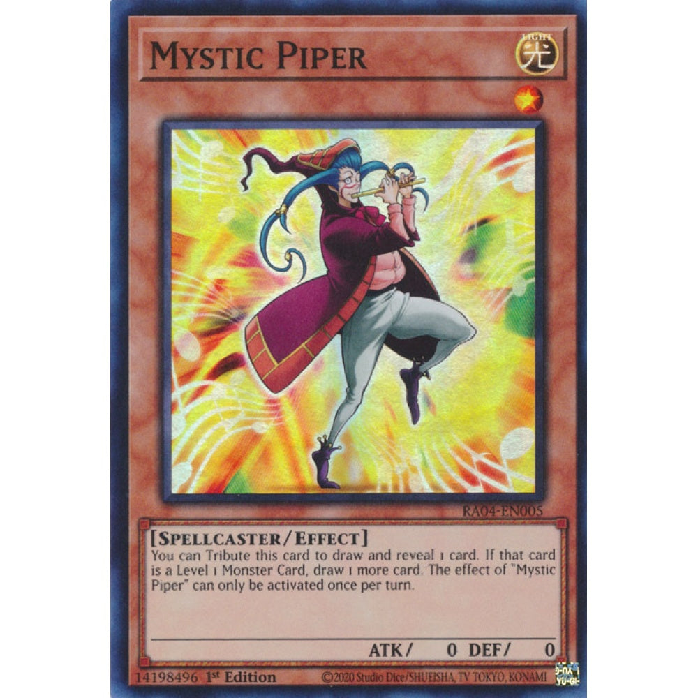 Mystic Piper RA04-EN005 Super Super Rare Yu-Gi-Oh Quarter Century Stampede in Art