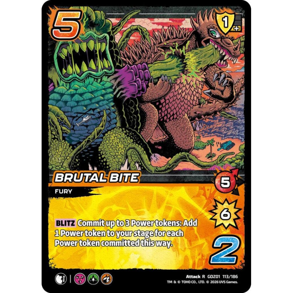 Brutal Bite GDZ01 113/186 GDZ01 Universus Godzilla: Reign of Kaiju Attack R