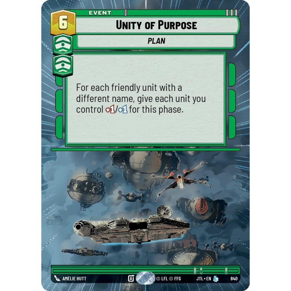 Unity of Purpose, L, JTL 840) Hyperspace Foil, Star Wars Unlimited