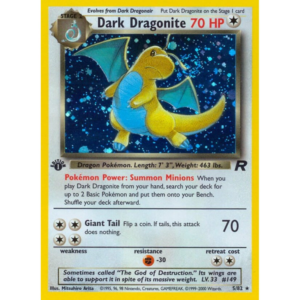 Dark Dragonite Rare Holo 5/82 Pokemon Card Game Team Rocket