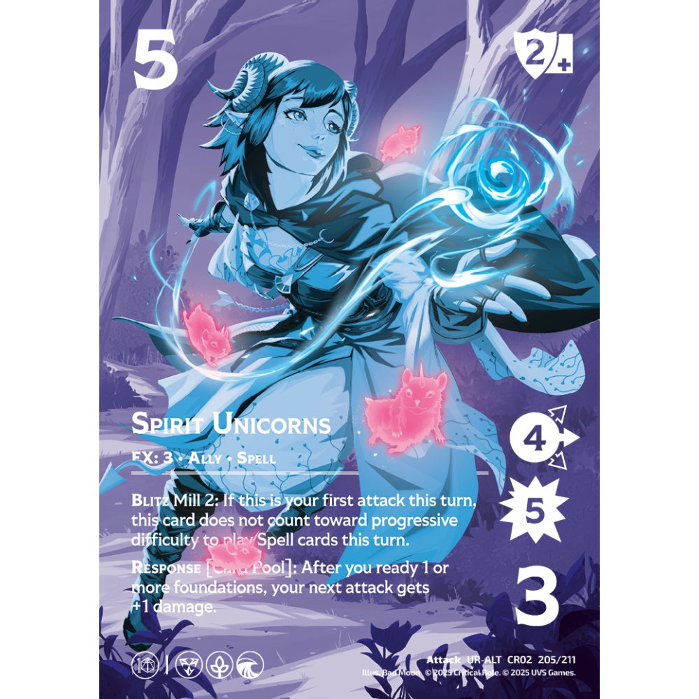 Spirit Unicorns, 205/211, CR02, Universus, Critical Role: Heroes Of Exandria, Attack, UR-ALT