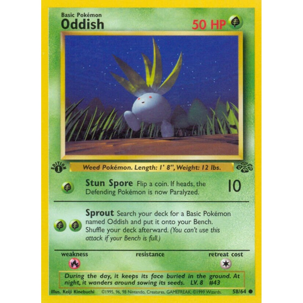 Oddish Common 58/64 Pokemon Card Game Jungle