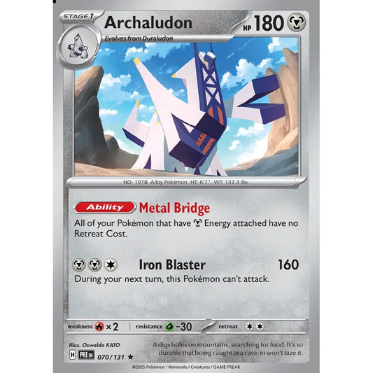 Archaludon Rare 070/131 Pokemon Card Game Prismatic Evolutions