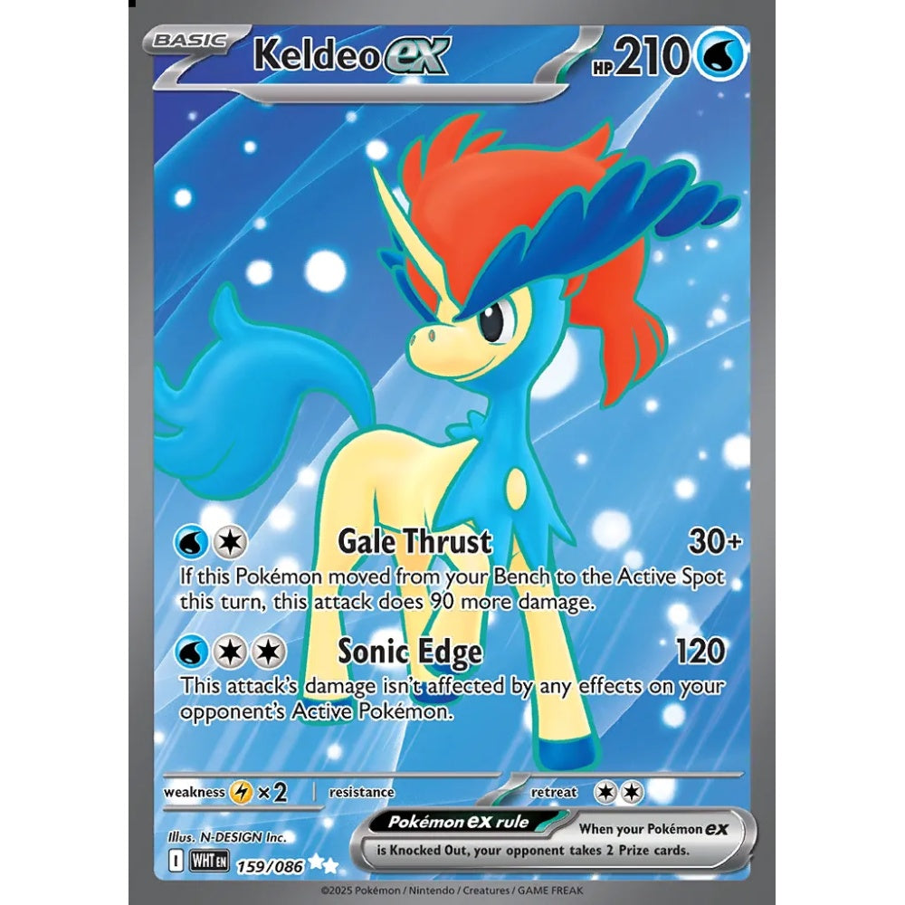 Keldeo ex Ultra Rare 159/086 Pokemon Card Game White Flare