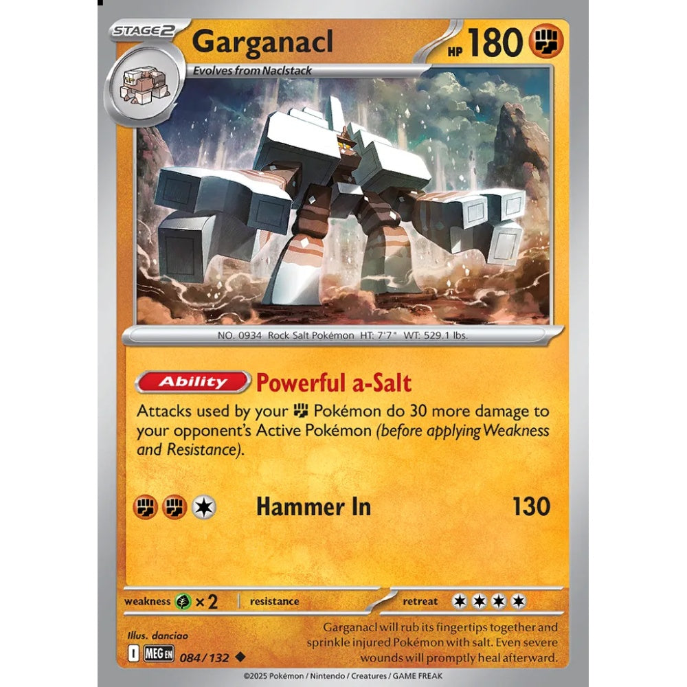Garganacl Uncommon 084/132 Pokemon Card Game Mega Evolution
