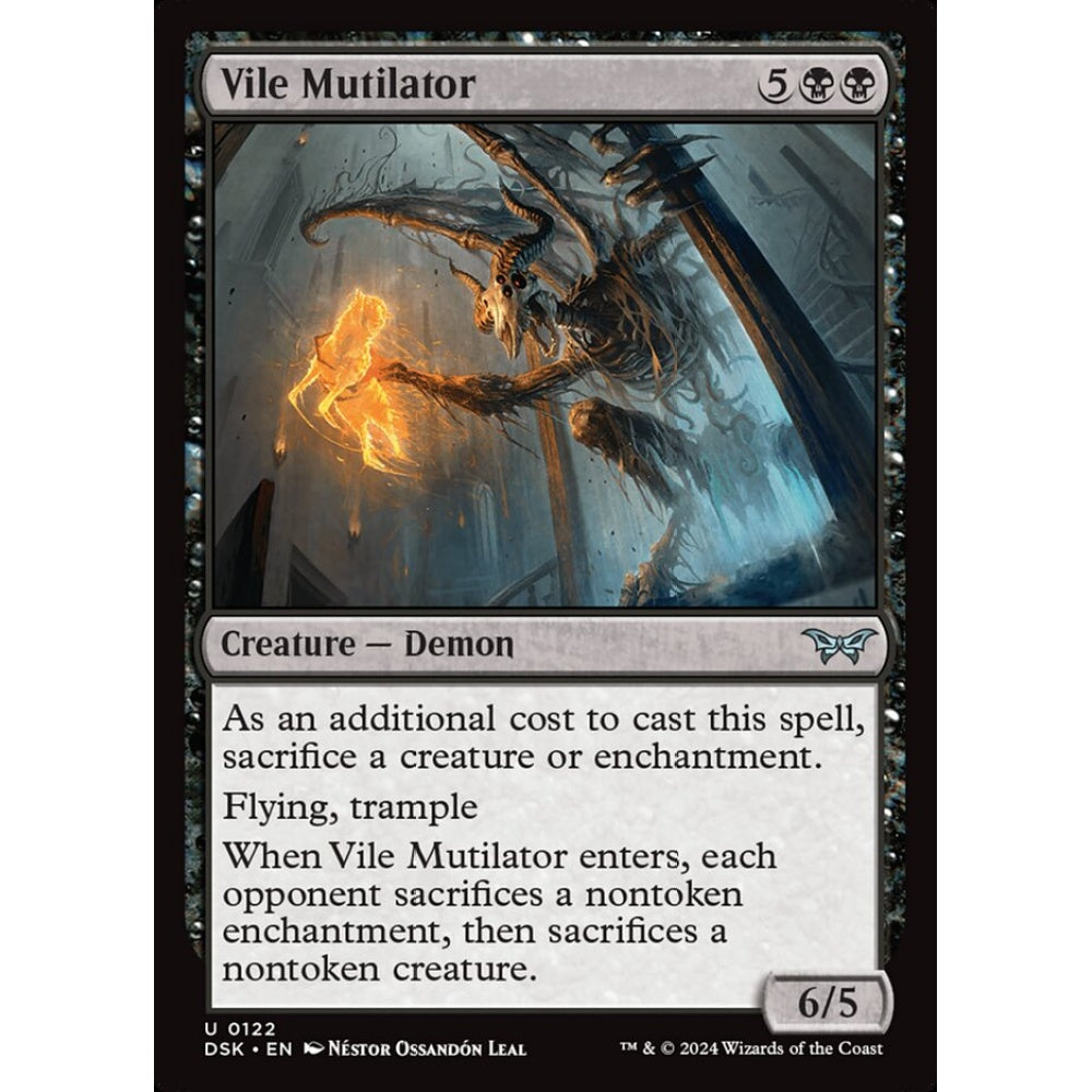Vile Mutilator, 122, uncommon, Magic: The Gathering, Duskmourn: House of Horror
