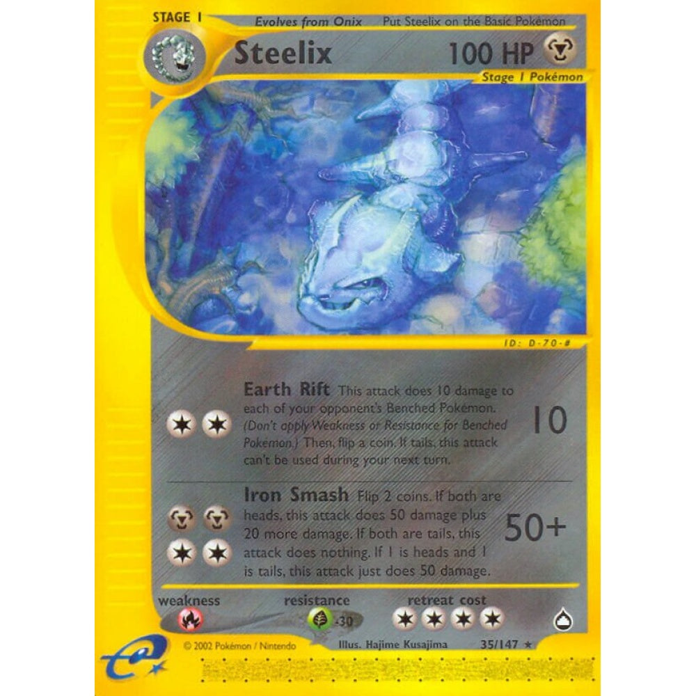 Steelix Rare 35/147 Pokemon Card Game Aquapolis