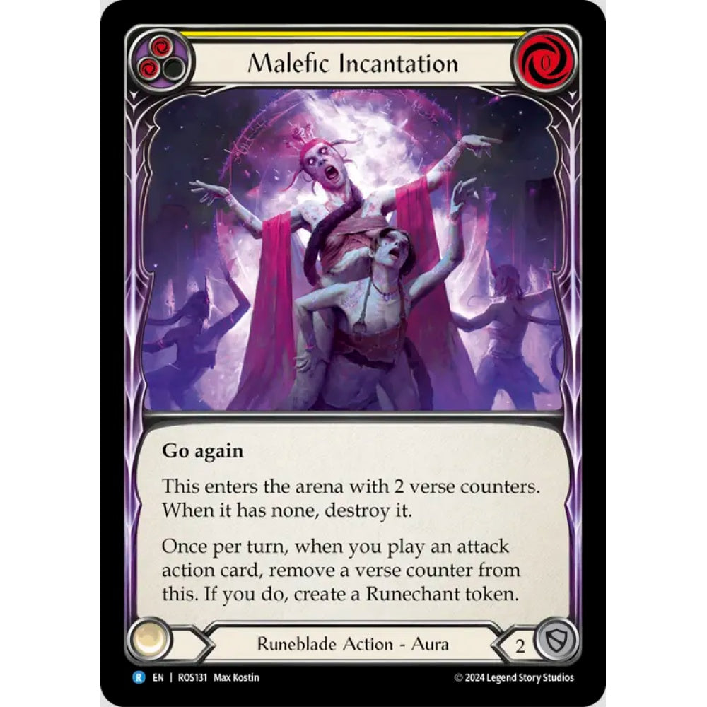 Malefic Incantation, Yellow), Rare, Flesh and Blood, Rosetta