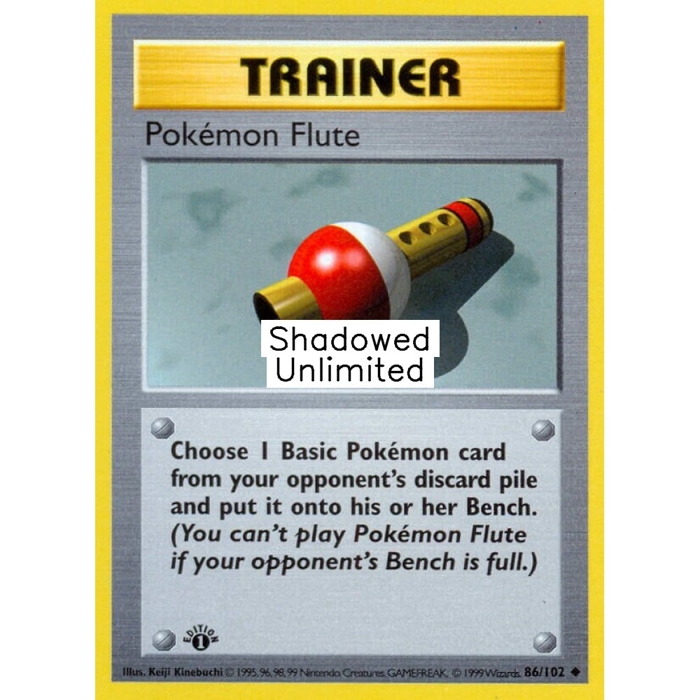 Pokémon Flute Uncommon 86/102 Pokemon Card Game Base Set