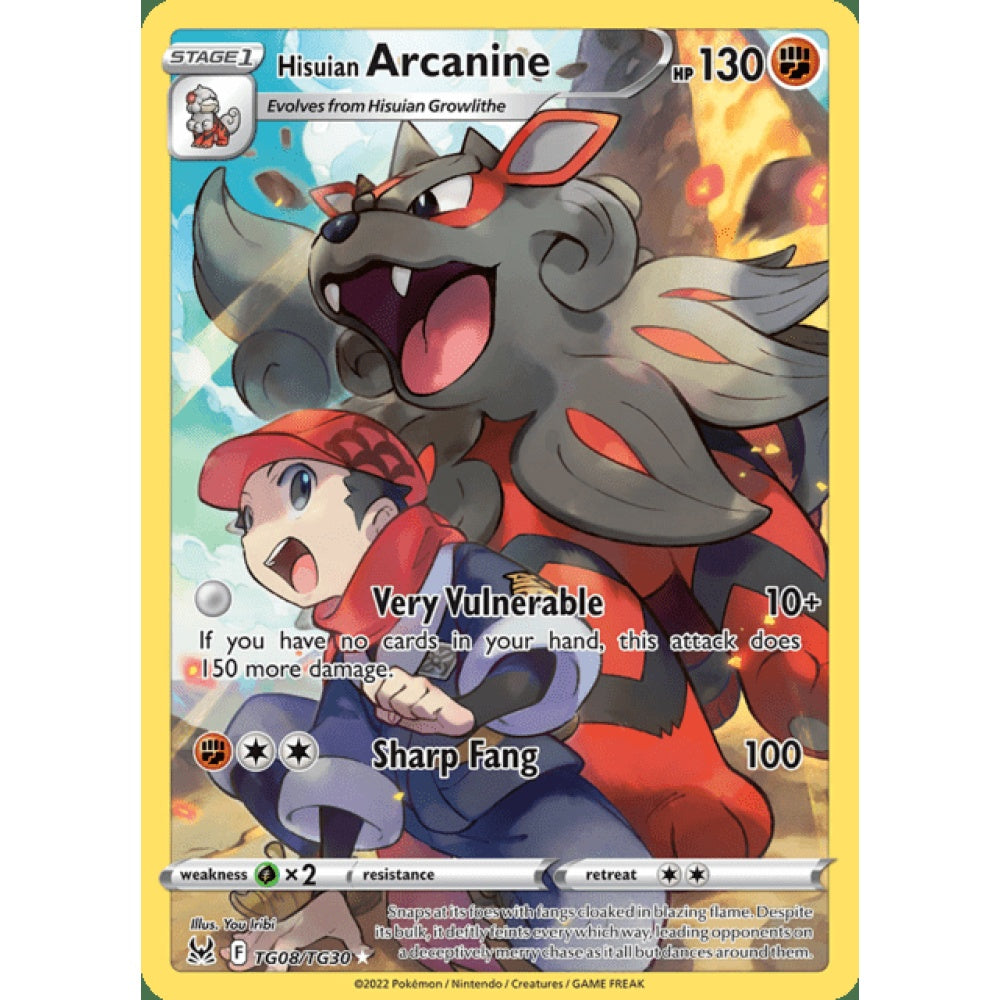 Hisuian Arcanine Illustration Rare TG8/TG30 Pokemon Card Game Lost Origins