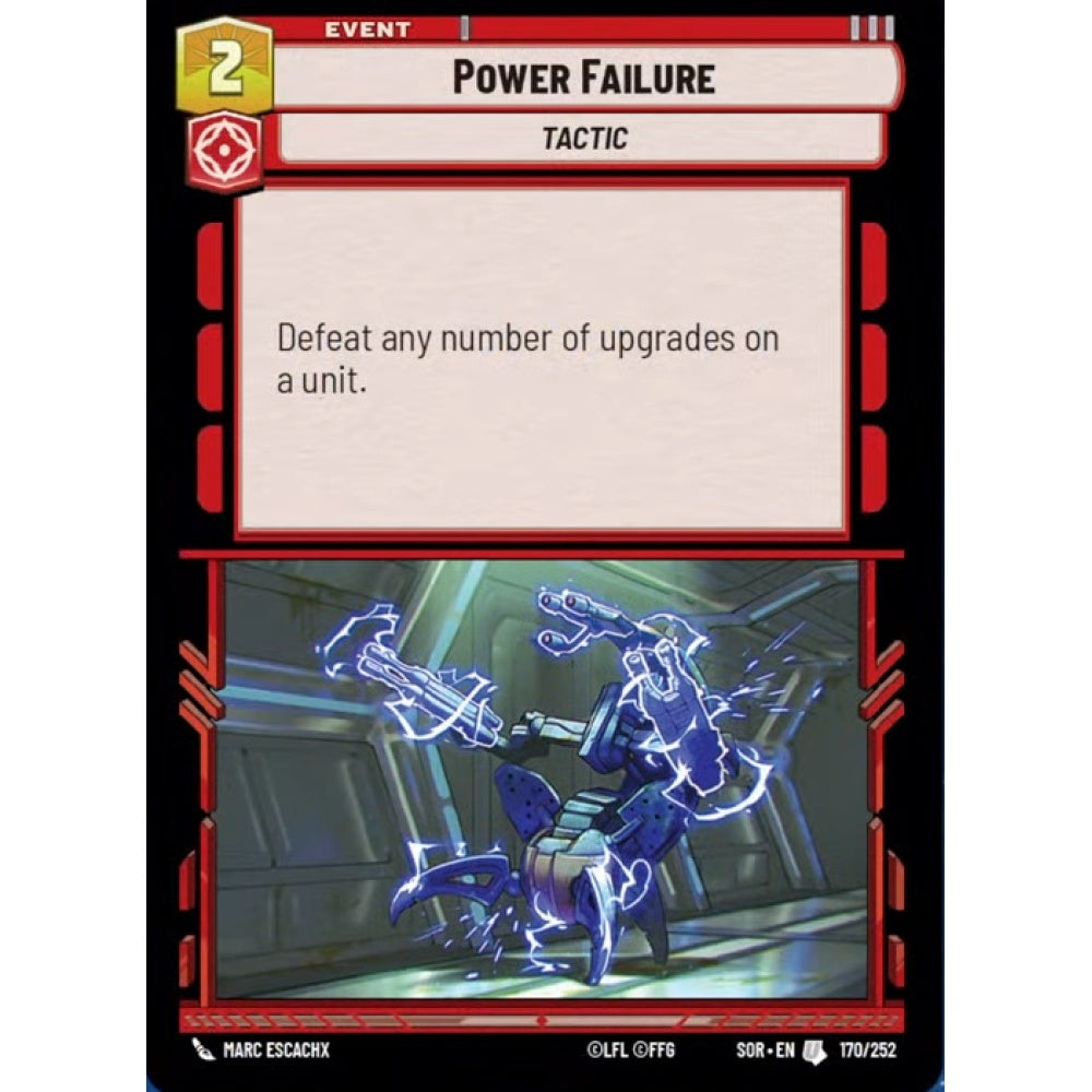 Power Failure, 170, U, Star Wars Unlimited, Sparks Of Rebellion