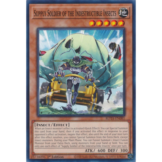 Supply Soldier of the Indestructible Insects ROTA-EN081 Common Common Yu-Gi-Oh Rage of the Abyss in Art