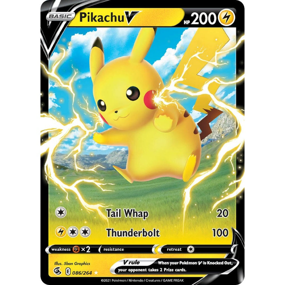 Pikachu V Holo Rare V 086/264 Pokemon Card Game Fusion Strike