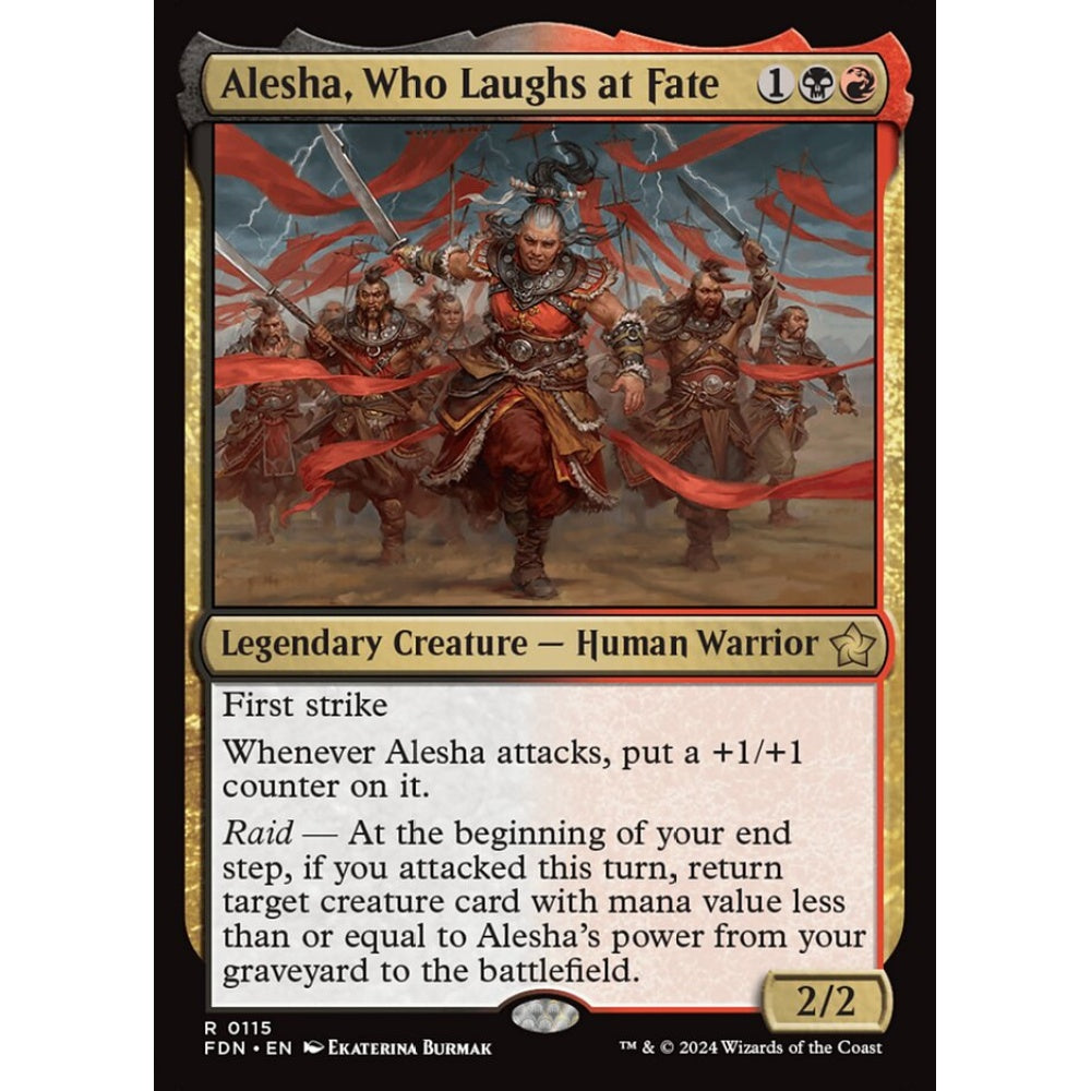 Alesha, Who Laughs at Fate, 115, rare, Magic: The Gathering, Foundations