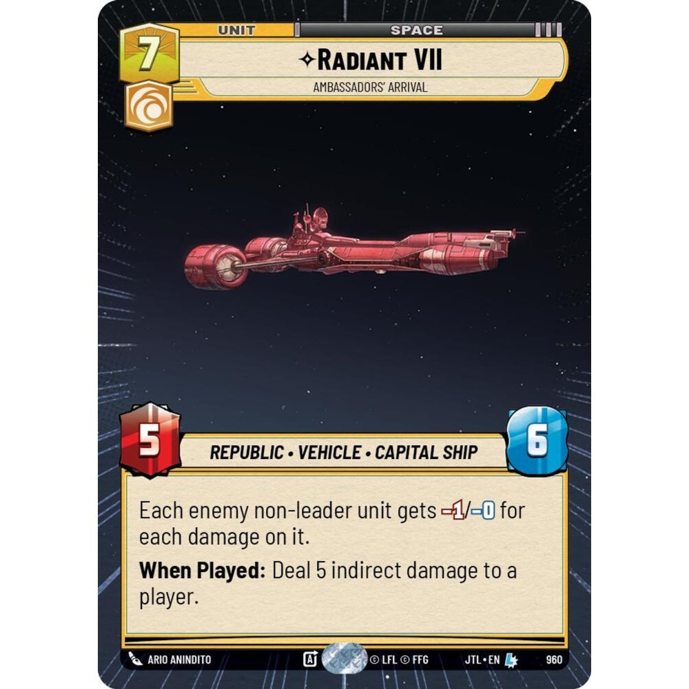 Radiant VII, L, JTL 960) Hyperspace Foil, Star Wars Unlimited