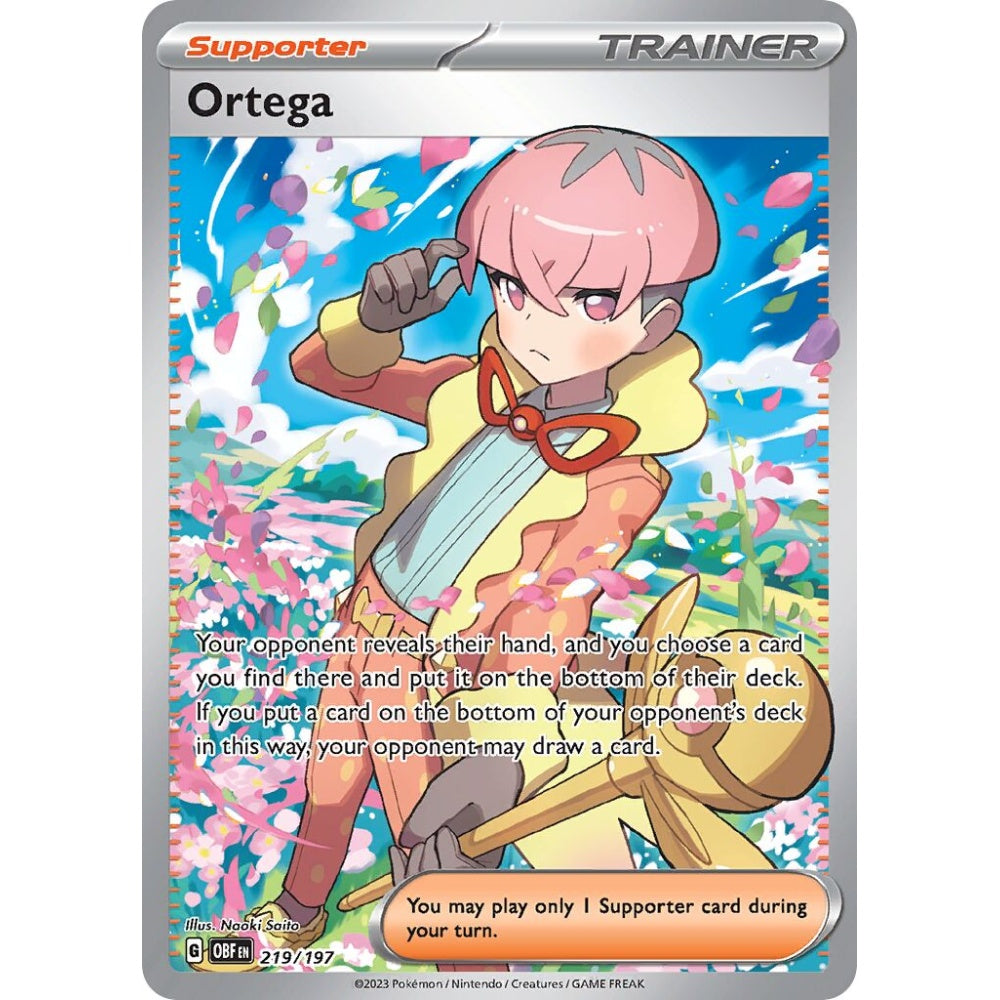 Ortega Ultra Rare 219/197 Pokemon Card Game Obsidian Flames