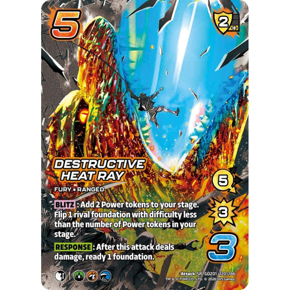 Destructive Heat Ray GDZ01 120/186 GDZ01 Universus Godzilla: Reign of Kaiju Attack SR