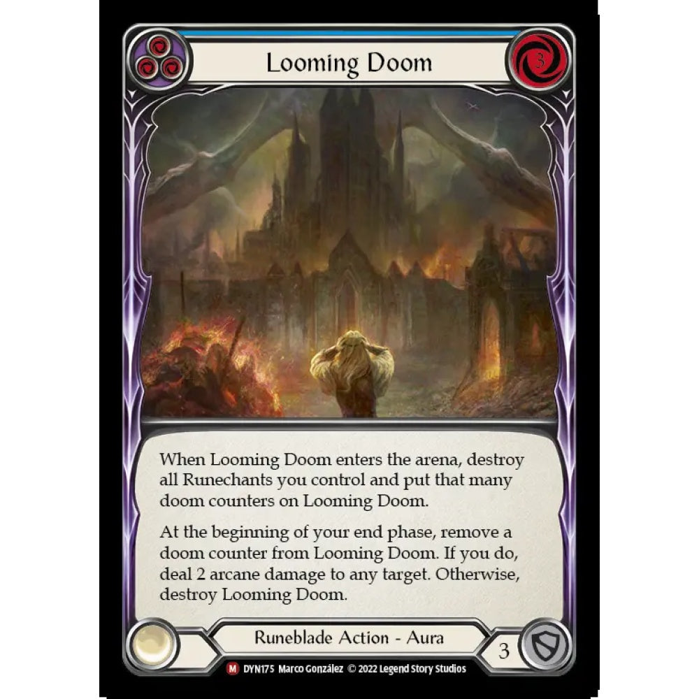 Looming Doom DYN175 Majestic Flesh & Blood Trading Card Game Dynasty in Regular Art