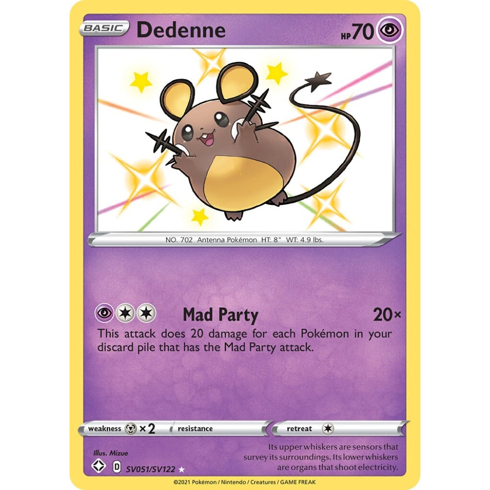 Dedenne Rare Shiny SV051/SV122 Pokemon Card Game Shining Fates