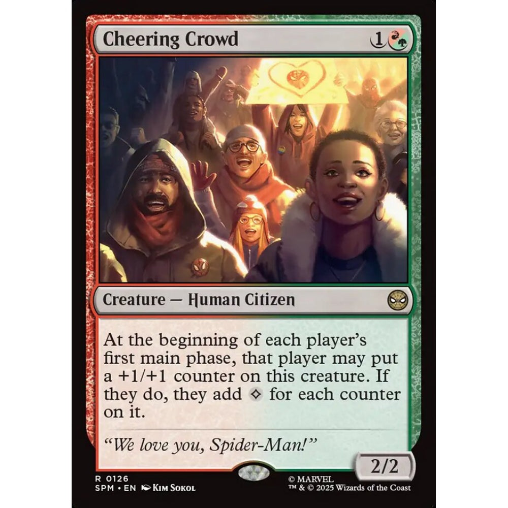 Cheering Crowd rare 126 Magic the Gathering Marvel's Spider-Man