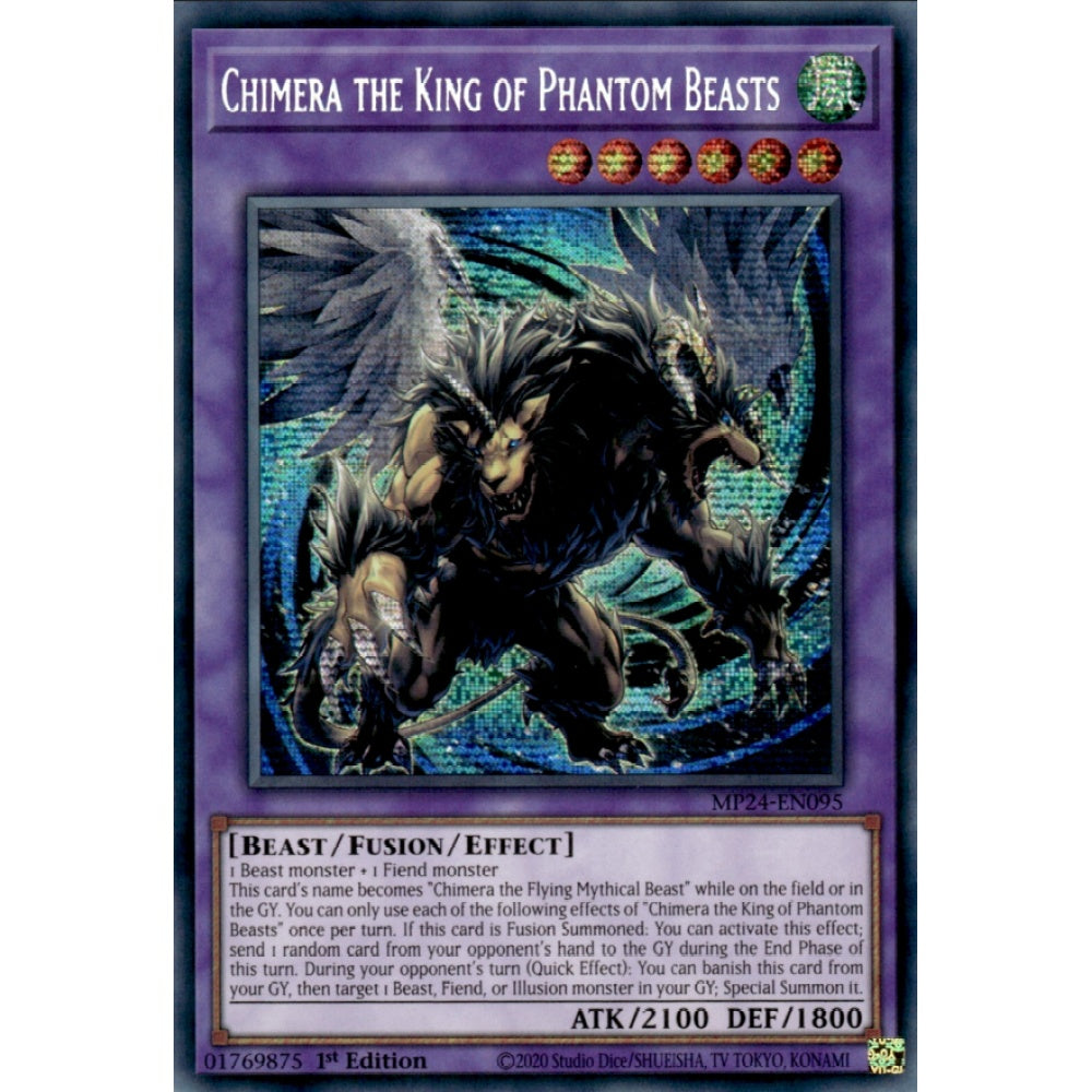 Chimera the King of Phantom Beasts, MP24-EN095, Prismatic Secret Rare, Yu-Gi-Oh!, 25th Anniversary Tin: Dueling Mirrors