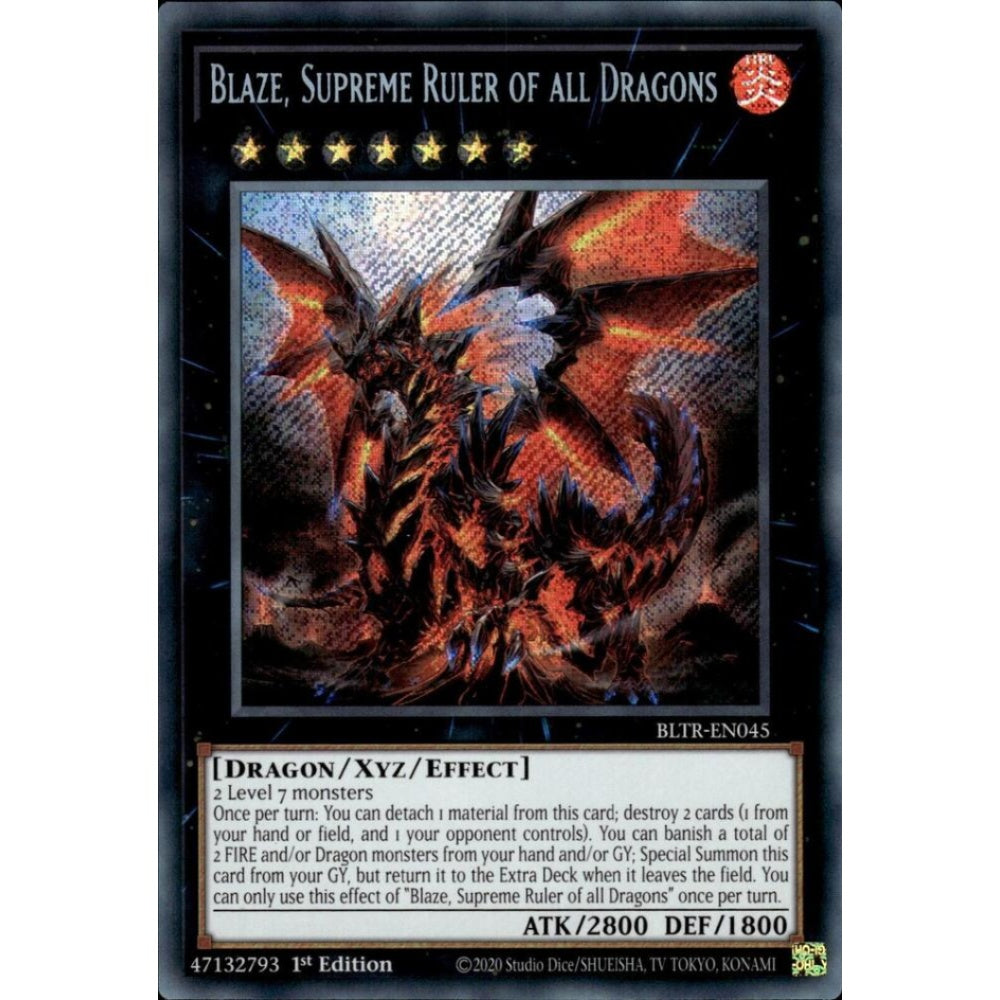 Blaze, Supreme Ruler of all Dragons BLTR-EN045 Secret Yu-Gi-Oh Battles of Legend: Terminal Revenge