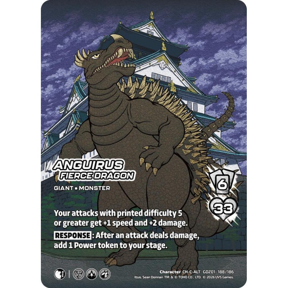 Anguirus, Fierce Dragon GDZ01 188/186 GDZ01 Universus Godzilla: Reign of Kaiju Character CH-ALT