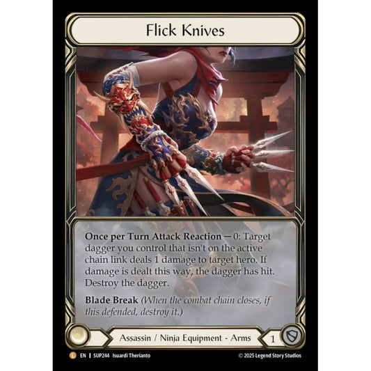 Flick Knives SUP244-RF Legendary Flesh & Blood Trading Card Game Super Slam in Rainbow Foil Art