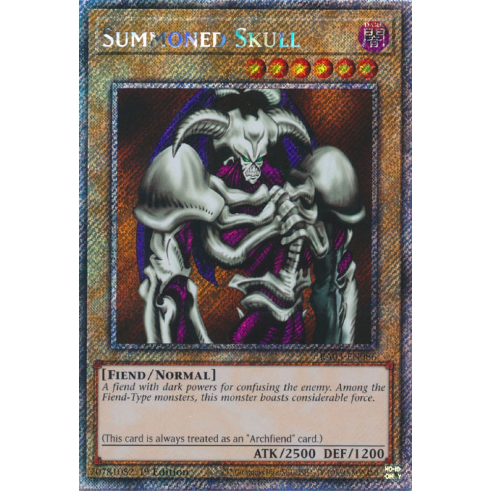 Summoned Skull RA03-EN086 Platinum Platinum Secret Rare Yu-Gi-Oh Quarter Century Bonanza in Art