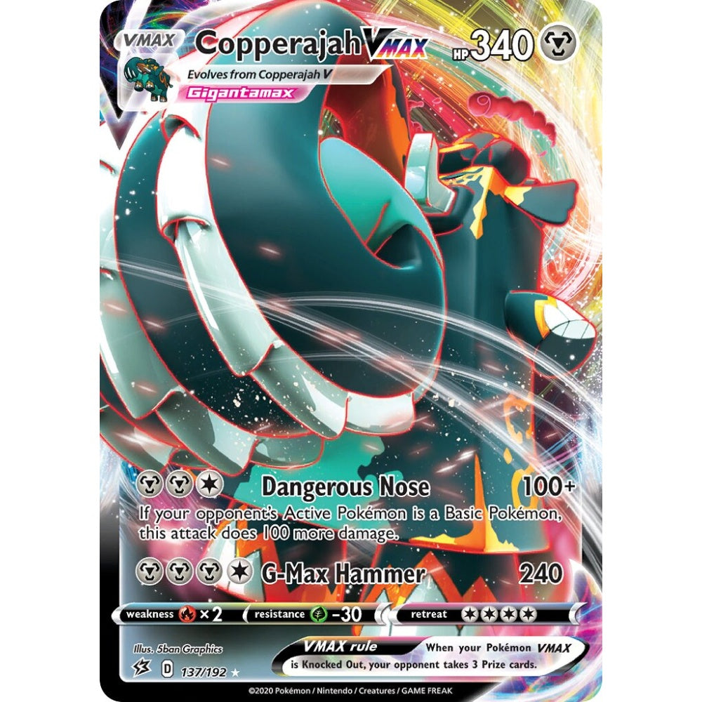Copperajah VMAX Holo Rare VMAX 137/192 Pokemon Card Game Rebel Clash