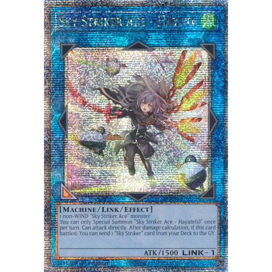 Sky Striker Ace - Hayate RA04-EN073 QCR Quarter Century Secret Rare Yu-Gi-Oh Quarter Century Stampede in Art