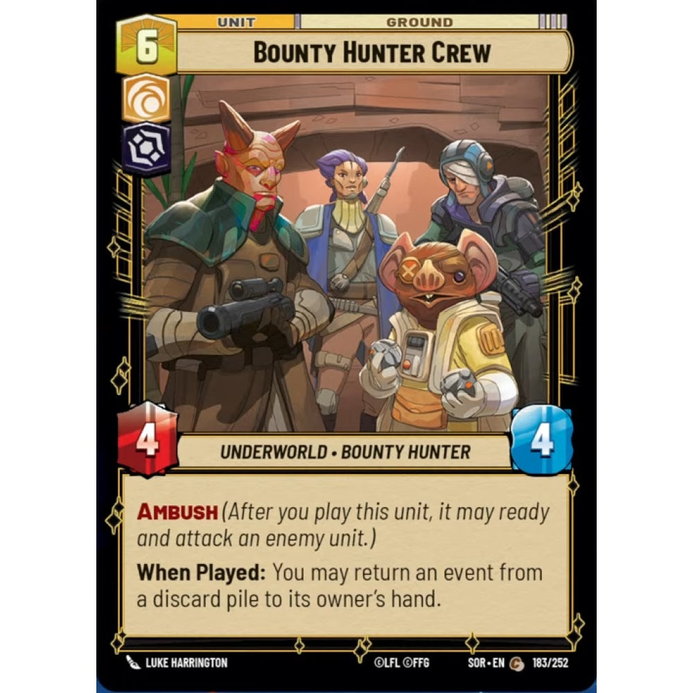 Bounty Hunter Crew, 183, C, Star Wars Unlimited, Sparks Of Rebellion