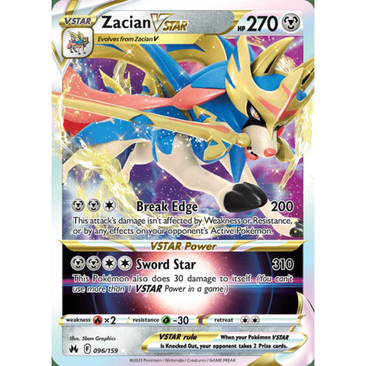 Zacian VSTAR Ultra Rare 096/159 Pokemon Card Game Crown Zenith