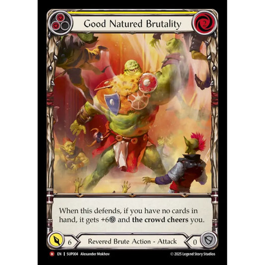 Good Natured Brutality SUP004-CF Majestic Flesh & Blood Trading Card Game Super Slam in Cold Foil Art